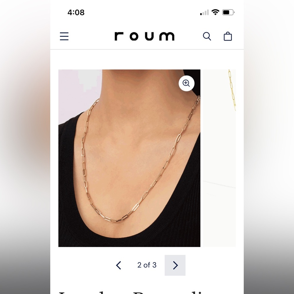 Roum London paperclip luxe necklace 14k vermeil